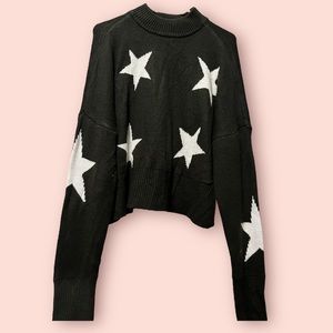 True Craft Star Cropped Turtle neck Sweater